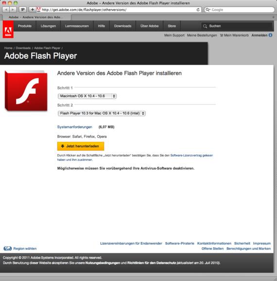 flash player for mac os x